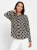 heine Blouse  koraal / zwart / wit