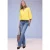 Street One Dames Shirt met 3/4-mouwen, split neck en knopen in Geel
