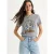 Bloemige Gebreide T-shirt met Ronde Hals