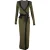 Balmain Open-Front Geknoopte Maxi Cardigan in Groene Wol