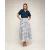 Lange uitlopende bloemenprint rok met elastische taille