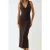 Slim Fit V-hals Basis Midi-jurk