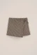 WE Fashion – Meisjes jersey skort met overslag en ruit – Regular fit – Bruin – Viscose –