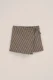 WE Fashion – Meisjes jersey skort met overslag en ruit – Regular fit – Bruin – Viscose –