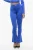 Effen legging met enkelsplit in blauw