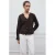 MANGO TEEN blouse met ruches – donkerbruin