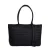 Manfield leren gevlochten shopper zwart