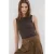 Mango top met textuur donkerbruin