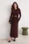 Trendyol Modest Dames Bruin Effen Maxi Lang Bodycon Modest Jurken