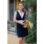 Topvintage Exclusive ~ The Priscilla a-lijn jurk in marineblauw en wit