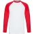Fruit of the Loom Heren Valueweight Baseball T-shirt met lange mouwen (Wit/rood)