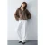 TRENDYOLMİLLA Dames Bruin Effen Lang Oversized Overhemden