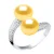 Ring YOU AND ME 2 Water Kralen 9-10mm Sweet Yellow Golden Jewelry 925