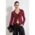 TRENDYOLMİLLA Dames Bordeaux Effen Lang Getailleerd Blouses
