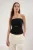 TRENDYOLMİLLA Dames Zwart Effen Mouwloos Getailleerd Blouses