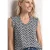 Street One Dames Blousetop met V-hals en ruches in Blauw
