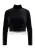 Faina Glittershirt van stretchfluweel Dames zwart
