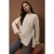 TRENDYOLMİLLA Dames Beige Effen Lang Relaxed fit Sweatshirts