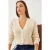 Geverfde V-hals Geribde Cardigan met Sequindetails