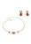 faina Sieraden set  goud / rood / transparant
