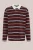 WE Fashion – Heren loose fit gestreepte polo – Loose fit – Donkerrood – Katoen –