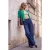 TRENDYOLMİLLA Dames Donkerblauw Effen Wijde pijp Hoge taille Jeans