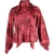 Ganni blouse met slangenprint in rode satijnen zijdemix