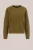 WE Fashion – Dames trui met structuur – Regular fit – Olijfgroen – Biologisch katoen –