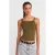 Geribbelde Katoenen Vierkante-Hals Cami Blouse