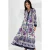 Geprinte V-Hals Maxi Jurk