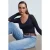Slim Fit V-hals Lange Mouw Top