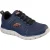 Skechers Track Knockhill Leren Heren Sneakers Marineblauw/Oranje