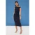 TRENDYOLMİLLA Dames Donkerblauw Gestreept Midi Mouwloos Avond / Dagelijks Bodycon Jurken