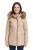 Beige gewatteerde leren parka voor dames – Bowen