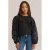 WE Fashion blousetop met borduursels en sterren – zwart