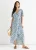 Midi-jurk met blauwe bloemen