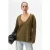 Oversized blouse met V-hals en lange mouwen