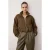 TRENDYOLMİLLA Dames Kaki Effen Lang Regular fit Jassen