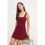 TRENDYOLMİLLA Dames Bordeaux Effen Kort / Mini Mouwloos Skater Jurken