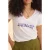ICode White V-neck T-shirt With Metallic Blue Slogan Off-white