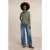 River Woods Viscose V-neck Blouse Glitter Detail Khaki