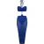 Honeyz Midi-jurk met halternek en mesh-details voor dames, met strakke pasvorm (Blauw)