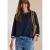 Blouse met 3/4-mouwen en contrasterende details