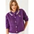 Versierde Ronde Hals Lange Mouwen Cardigan