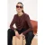 Trendyol Modest Dames Bruin Effen Lang Regular fit Modest T-shirt