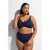 Zizzi high waist bikinibroekje SLINO met ribstructuur donkerblauw