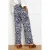 LOLALIZA high waist straight fit gebloemde broek – donkerblauw