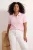 Trendyol Curve Dames Roze Effen Kort Getailleerd Grote maten Blouses