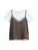Next Shirt  chocoladebruin / wit