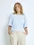 minus Blouse ‘Astra’  lichtblauw / wit
